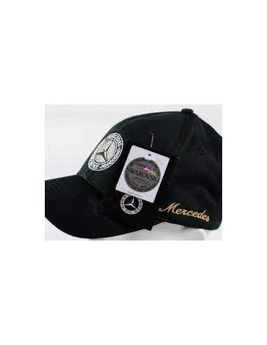 Gorra Mercedes Classic mujer bordado Swarovski negro