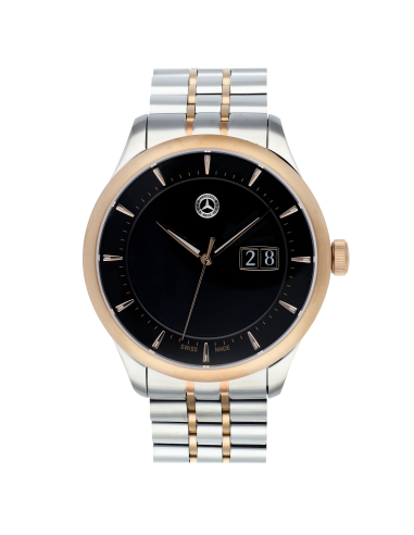 Reloj de pulsera para hombre Classic Elegance oro rosa plata negro