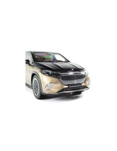 Original Mercedes-Maybach Modellauto EQS 680 SUV Z296 im Maßstab 1:18 Obsidianschwarz Kalaharigold