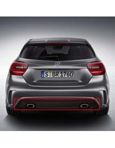 Difusor AMG Sport 250 com acabamento vermelho para Classe A W176 genuíno Mercedes-Benz