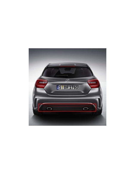 Difusor AMG Sport 250 com acabamento vermelho para Classe A W176 genuíno Mercedes-Benz