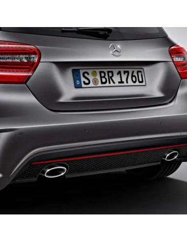 Difusor AMG Sport 250 com acabamento vermelho para Classe A W176 genuíno Mercedes-Benz