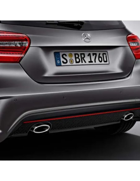 Difusor AMG Sport 250 com acabamento vermelho para Classe A W176 genuíno Mercedes-Benz