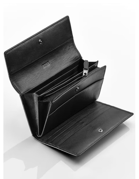 Cartera de negocios Mercedes-Benz de piel negra B66953734