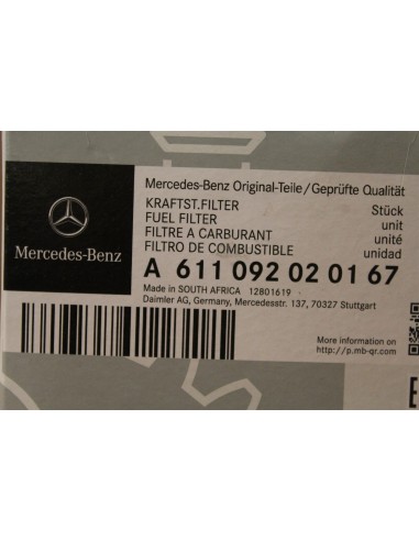 NOS Genuine Mercedes-Benz Diesel Fuel Filter – A611092020167 – Original OEM Part