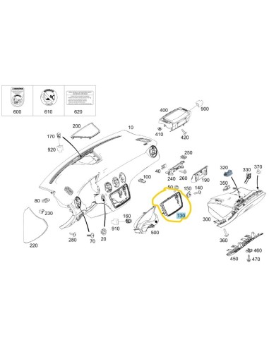 NEW Genuine Mercedes-Benz Dashboard Radio Trim Frame COMAND Display Surround OEM A1766890018 W176 C117 X156
