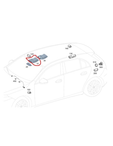 Nuovo modulo di controllo della luce interna del tetto originale Mercedes-Benz, per console superiore, codice OEM
