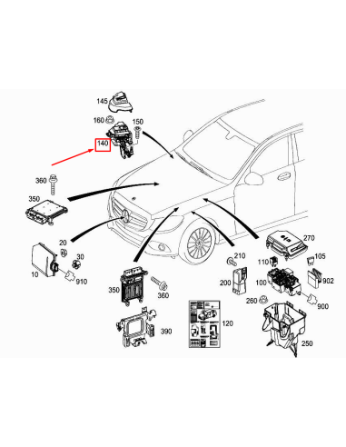Mercedes-Benz C-Class W205 Engine Compartment Fuse Box A2055401850 Genuine OEM New
