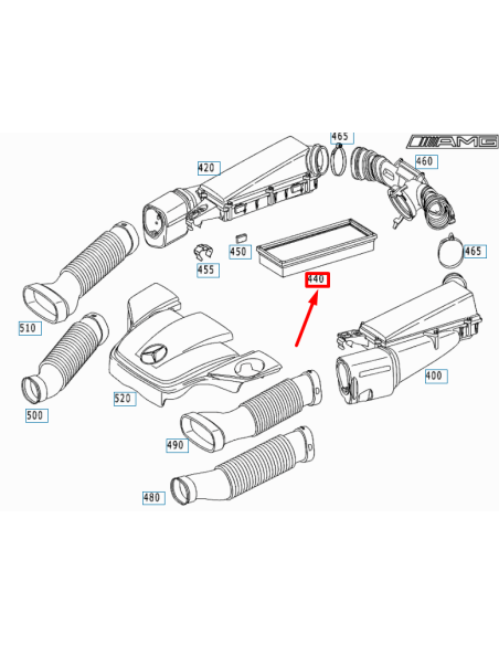 Mercedes-Benz Luftfilter A1120940404 Originalteil – C32 AMG W203 / SLK32 AMG R170