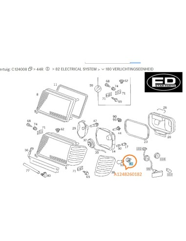 Mercedes-Benz A1248260182 – Supporto per indicatore di direzione anteriore
