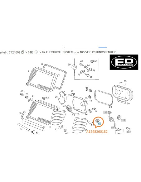 Mercedes-Benz A1248260182 – Supporto per indicatore di direzione anteriore