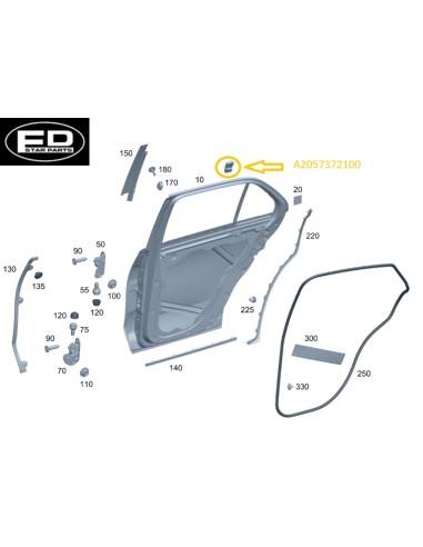 Mercedes-Benz Achterportierbekleding Dempingskussen – A2057372100