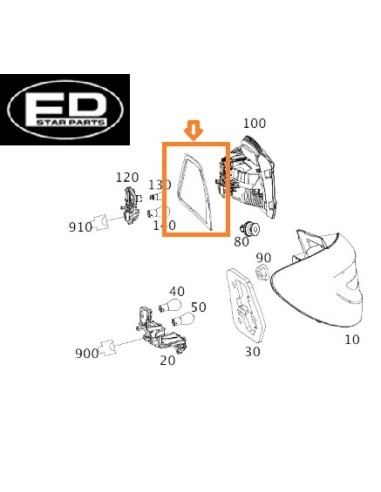 Mercedes-Benz linker achterlichtbehuizing afdichting – A2468260391