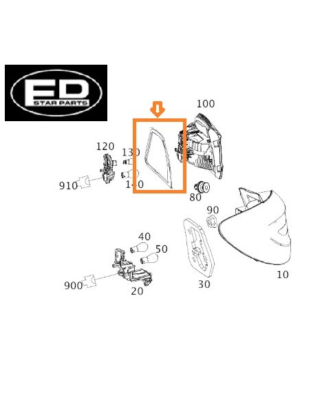 Mercedes-Benz linker achterlichtbehuizing afdichting – A2468260391