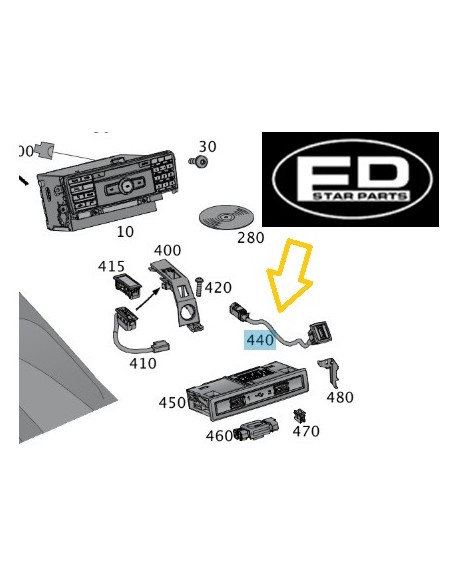 Cablaggio USB originale Mercedes-Benz A1728200515