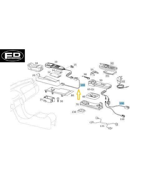Originele Mercedes-Benz adapterkabel A2208201315