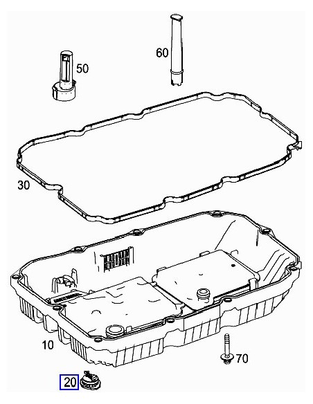 Parafuso de drenagem do cárter de óleo da transmissão Mercedes-Benz 9G-TRONIC genuíno – A7252711801