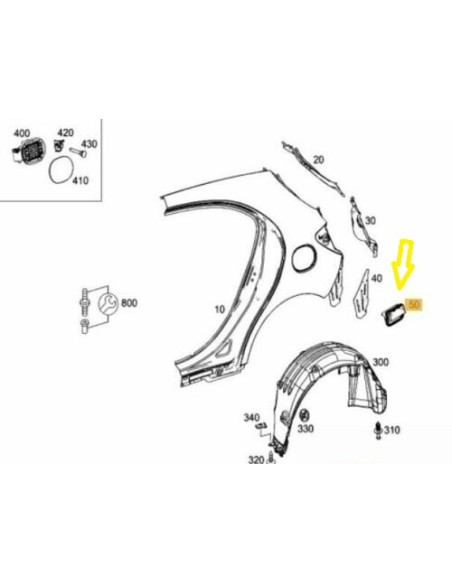 Volet de ventilation arrière d'origine Mercedes-Benz / Orifice de décompression A1768302700