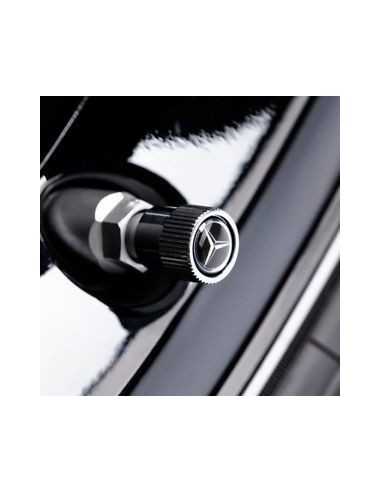 OEM Mercedes-Benz Genuine Valve Caps Black Set of 4