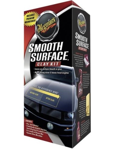 Meguiar's Smooth Surface Clay Kit (2x80g Clay/473ml Quik Detailer/1 Tuch)