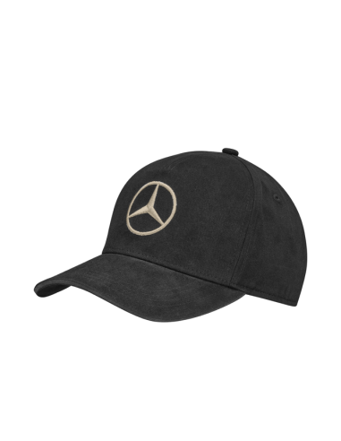 Mercedes dames pet geborduurd logo katoen zwart