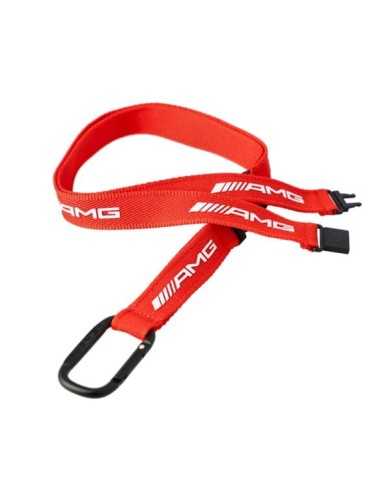 Cordón de carreras Mercedes-Benz AMG con logotipo AMG en color rojo y blanco